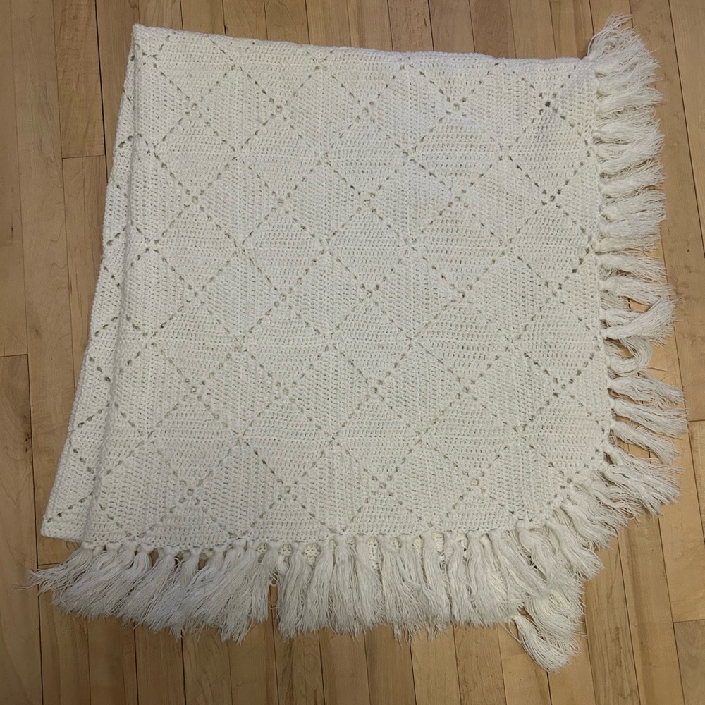 Crochet Fringe Throw Blanket